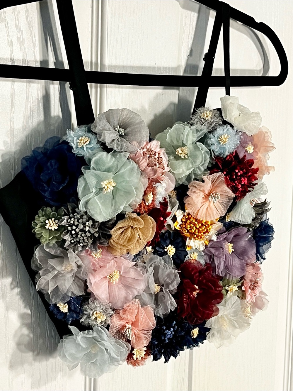 3D Bustier Floral Appliqué Corset Crop Top - Multicolor Flowers Size Large - Picture 8 of 17